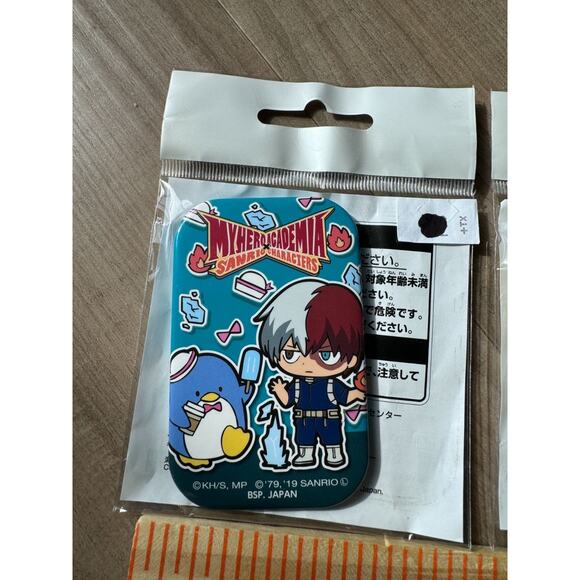My Hero Academia Sanrio Pin Button Can Badge All Might Hello Kitty Todoroki Sam - Picture 5 of 7